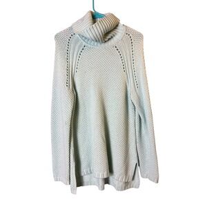 Talbots Lambswool Blend Cowl Neck‎ Sweater Knit Pullover Tunic Pale Blue Size M